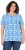 Ulla Popken Coral Reef Printed Short Sleeve V-Neck Tee Teal Blue - Trykte T-shirts til kvinder - 