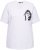 Ulla Popken Embroidered Face Motif Short Sleeve V-Neck Tee Light Grey Melange - Trykte T-shirts til kvinder - 