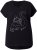 Ulla Popken Metallic Animal Cap Sleeve Graphic Tee Black - Trykte T-shirts til kvinder - 
