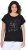 Ulla Popken Metallic Animal Cap Sleeve Graphic Tee Black - Trykte T-shirts til kvinder - 