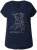 Ulla Popken Metallic Animal Cap Sleeve Graphic Tee Navy - Trykte T-shirts til kvinder - 