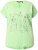 Ulla Popken Metallic Animal Cap Sleeve Graphic Tee Green - Trykte T-shirts til kvinder - 