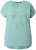 Ulla Popken Metallic Animal Cap Sleeve Graphic Tee Light Green - Trykte T-shirts til kvinder - Printede T-shirts til Damer