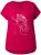 Ulla Popken Metallic Animal Cap Sleeve Graphic Tee Dark Raspberry - Trykte T-shirts til kvinder - 