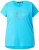Ulla Popken Metallic Animal Cap Sleeve Graphic Tee Deep Aqua - Trykte T-shirts til kvinder - Printede T-shirts til Damer