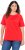 Ulla Popken TRUE Lettering Short Sleeve Tee Neon Red - Trykte T-shirts til kvinder - 