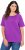 Ulla Popken TRUE Lettering Short Sleeve Tee Purple - Trykte T-shirts til kvinder - 