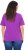 Ulla Popken TRUE Lettering Short Sleeve Tee Purple - Trykte T-shirts til kvinder - 