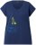Ulla Popken Half-Sleeve A-line V-Neck Boat Pattern T-Shirt Ink Blue - Trykte T-shirts til kvinder - 