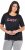 Ulla Popken Easy Short Sleeve Acid Wash Graphic Tee Black - Trykte T-shirts til kvinder - Printede T-shirts til Damer