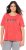 Ulla Popken Easy Short Sleeve Acid Wash Graphic Tee Light Red - Trykte T-shirts til kvinder - 