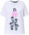 Ulla Popken Flocked Short Sleeve Graphic Tee Snow White - Trykte T-shirts til kvinder - 