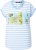 Ulla Popken Striped Short Sleeve Citrus Graphic Tee Light Blue - Trykte T-shirts til kvinder - 
