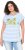 Ulla Popken Striped Short Sleeve Citrus Graphic Tee Light Blue - Trykte T-shirts til kvinder - 