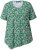 Ulla Popken Floral Pointed Hem Short Sleeve Tee Green - Trykte T-shirts til kvinder - 