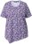 Ulla Popken Floral Pointed Hem Short Sleeve Tee Purple - Trykte T-shirts til kvinder - 