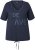 Ulla Popken Ride The Wave Short Sleeve V-Neck Graphic Tee Navy Blue - Trykte T-shirts til kvinder - 