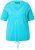 Ulla Popken Ride The Wave Short Sleeve V-Neck Graphic Tee Deep Aqua - Trykte T-shirts til kvinder - 
