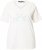 Ulla Popken Embroidered Sunrise Lettering Tee Off-White - Trykte T-shirts til kvinder - 