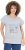 Ulla Popken Long Beach Lettering Cap Sleeve Tee Light Grey Melange - Trykte T-shirts til kvinder - 