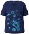 Ulla Popken Marine Print Short Sleeve Tee Ink Blue - Trykte T-shirts til kvinder - 
