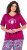 Ulla Popken Shell Picker Club Short Sleeve Graphic Tee Magnolia Red - Trykte T-shirts til kvinder - 