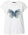 Ulla Popken Free Spirit Butterfly Cap Sleeve Graphic Tee Off-White - Trykte T-shirts til kvinder - 