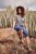 Ulla Popken Cactus Print Short Sleeve V-Neck Tee Graphite Grey - Trykte T-shirts til kvinder - Printede T-shirts til Damer