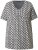 Ulla Popken Cactus Print Short Sleeve V-Neck Tee Graphite Grey - Trykte T-shirts til kvinder - Printede T-shirts til Damer