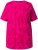 Ulla Popken Feather Print Short Sleeve V-Neck Tee Berry - Trykte T-shirts til kvinder - 