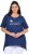 Ulla Popken Sunset Lettering Short Sleeve Graphic Tee Ink Blue - Trykte T-shirts til kvinder - 