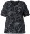 Ulla Popken Abstract Animal Print Short Sleeve Tee Black - Trykte T-shirts til kvinder - Printede T-shirts til Damer