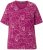 Ulla Popken Abstract Animal Print Short Sleeve Tee Magnolia Red - Trykte T-shirts til kvinder - Printede T-shirts til Damer