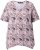 Ulla Popken Half-sleeve A-line V-neck Pointed Hem Animal Pattern T-shirt Pastel Rose - Trykte T-shirts til kvinder - 