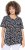 Ulla Popken Bow Print Short Sleeve Pointed Hem Tee Black - Trykte T-shirts til kvinder - 