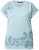Ulla Popken Textured Paisley Motif Cap Sleeve Tee Light Moss Green - Trykte T-shirts til kvinder - 
