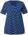 Ulla Popken Tile Print Short Sleeve Pleated Tee Dark Blue - Trykte T-shirts til kvinder - Printede T-shirts til Damer