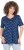 Ulla Popken Tile Print Short Sleeve Pleated Tee Dark Blue - Trykte T-shirts til kvinder - Printede T-shirts til Damer