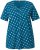 Ulla Popken Tile Print Short Sleeve Pleated Tee Teal - Trykte T-shirts til kvinder - Printede T-shirts til Damer