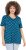 Ulla Popken Tile Print Short Sleeve Pleated Tee Teal - Trykte T-shirts til kvinder - Printede T-shirts til Damer