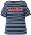 Ulla Popken Striped 1987 Boat Neck Tee Navy Blue - Trykte T-shirts til kvinder - 
