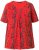 Ulla Popken Letter Print Short Sleeve Tee Red - Trykte T-shirts til kvinder - Printede T-shirts til Damer