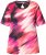 Ulla Popken Cutout Abstract Print Short Sleeve Tee Hibiscus Red - Trykte T-shirts til kvinder - 