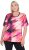 Ulla Popken Cutout Abstract Print Short Sleeve Tee Hibiscus Red - Trykte T-shirts til kvinder - 
