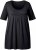 Ulla Popken Essential Front Pleat Tee Black - T-shirts - T-shirts til kvinder