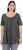 Ulla Popken Essential Front Pleat Tee Graphite Grey - T-shirts - 