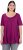 Ulla Popken Essential Front Pleat Tee Berry - T-shirts - T-shirts til kvinder