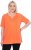 Ulla Popken Essential Notch Neck Stretch Tee Coral Pink - T-shirts - T-shirts til kvinder