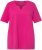 Ulla Popken Essential Notch Neck Stretch Tee Fuchsia Pink - T-shirts - T-shirts til kvinder