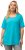 Ulla Popken Essential Square Neck Stretch Tee Deep Aqua - T-shirts - T-shirts til kvinder